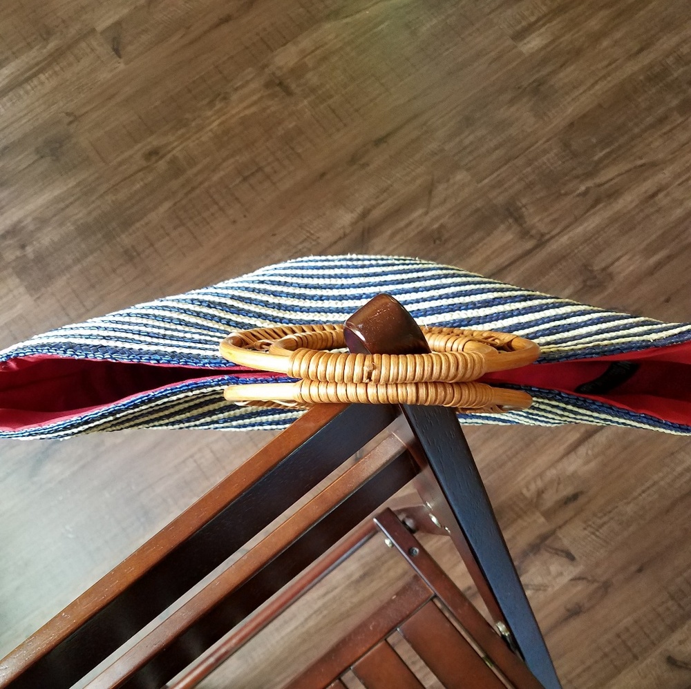 RARE, VINTAGE, Beach/ Market/ Picnic Bag! WOVEN BAGS ARE THE PICTURE OF SUMMER! - Picture 8 of 13